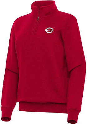 Antigua Cincinnati Reds Womens Red Victory Qtr Zip