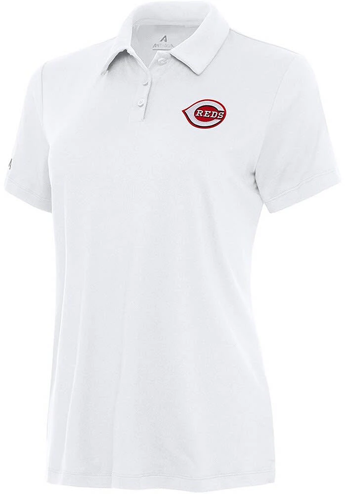 Antigua Cincinnati Reds Womens Reprocess Recycled Short Sleeve Polo Shirt