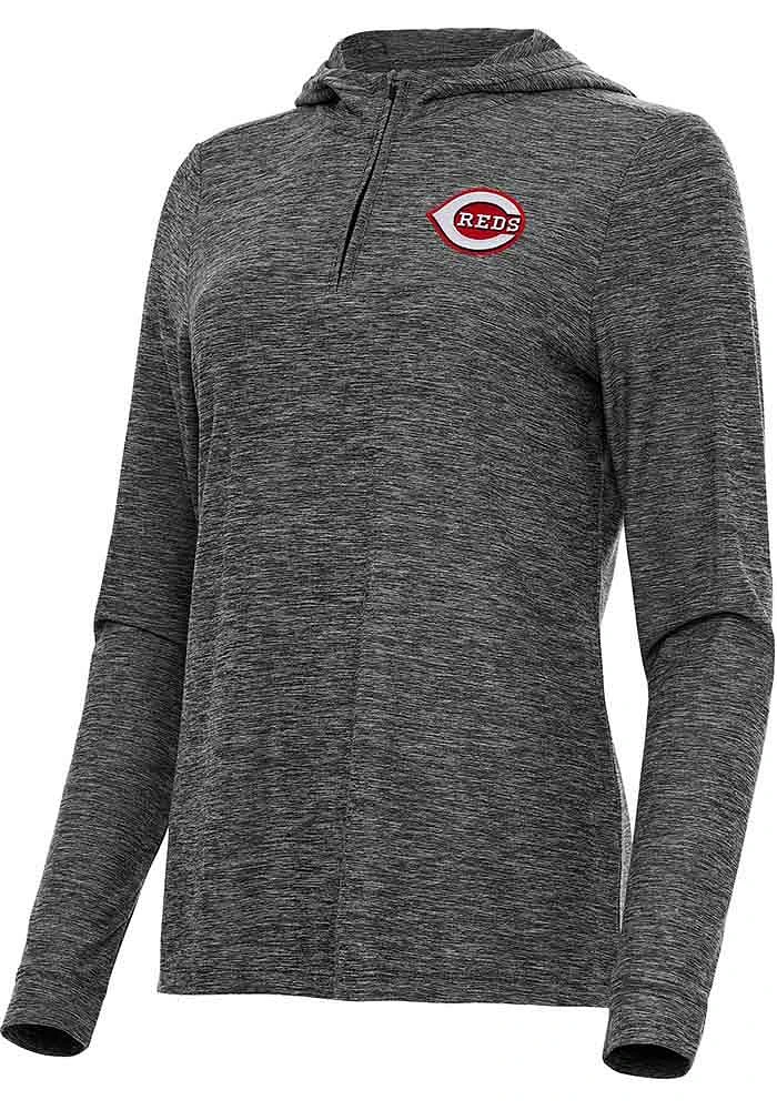 Antigua Cincinnati Reds Womens Black Daybreak Qtr Zip