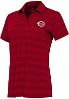 Antigua Cincinnati Reds Womens Tunnel Short Sleeve Polo Shirt