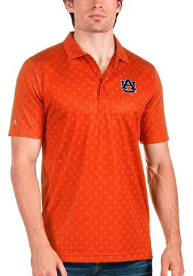 Antigua Auburn Tigers Mens Orange Spark Short Sleeve Polo