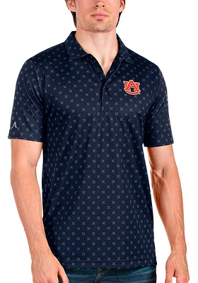 Antigua Auburn Tigers Mens Navy Blue Spark Short Sleeve Polo