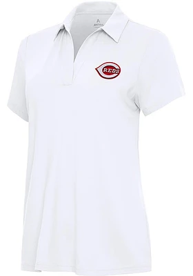 Antigua Cincinnati Reds Womens Era Short Sleeve Polo Shirt