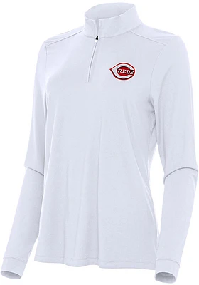 Antigua Cincinnati Reds Womens Intent 1/4 Zip Pullover