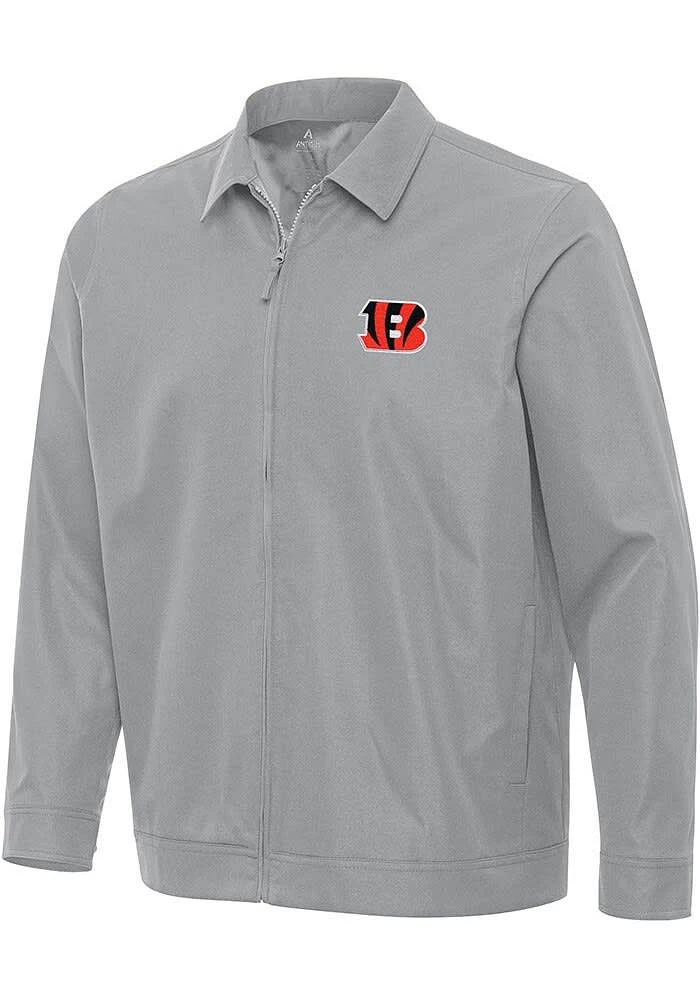 Antigua Cincinnati Bengals Mens Grey Pivot Light Weight Jacket