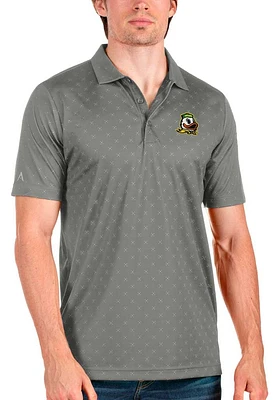 Antigua Oregon Ducks Mens Grey Spark Short Sleeve Polo