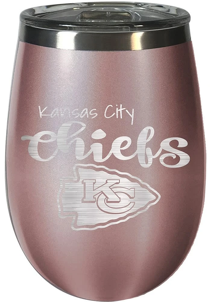 Kansas City Chiefs 10oz Rose Gold Stemless Wine Stainless Steel Stemless - Pink