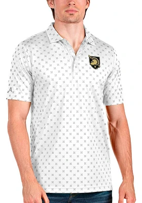 Antigua Army Black Knights Mens White Spark Short Sleeve Polo