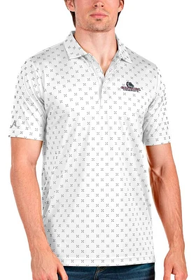 Antigua Gonzaga Bulldogs Mens White Spark Short Sleeve Polo