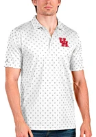 Antigua Houston Cougars Mens White Spark Short Sleeve Polo