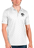 Antigua Iowa Hawkeyes Mens White Spark Short Sleeve Polo