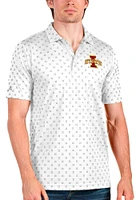 Antigua Iowa State Cyclones Mens White Spark Short Sleeve Polo
