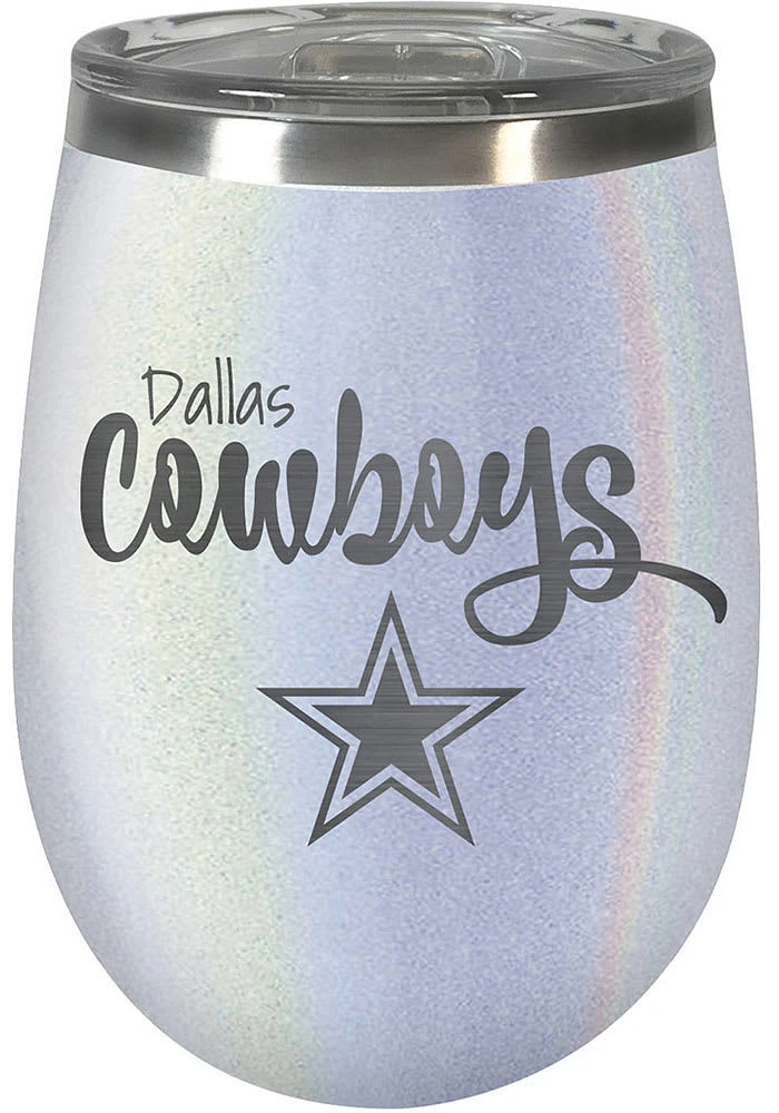 Dallas Cowboys 10oz Opal Script Logo Stainless Steel Stemless - White