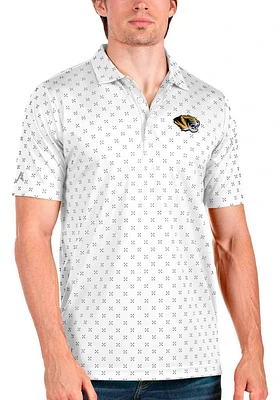Antigua Missouri Tigers Mens White Spark Short Sleeve Polo