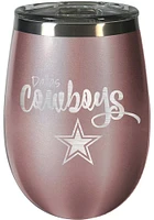 Dallas Cowboys Cursive 10oz Rose Gold Stemless Wine Stainless Steel Stemless