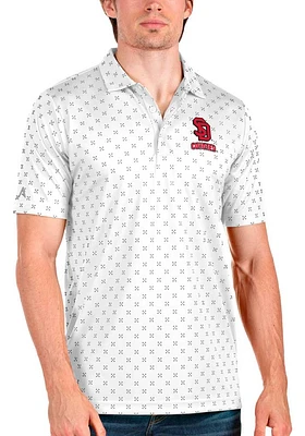 Antigua South Dakota Coyotes Mens White Spark Short Sleeve Polo