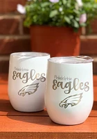 Philadelphia Eagles 10oz Opal Script Logo Stainless Steel Stemless - White