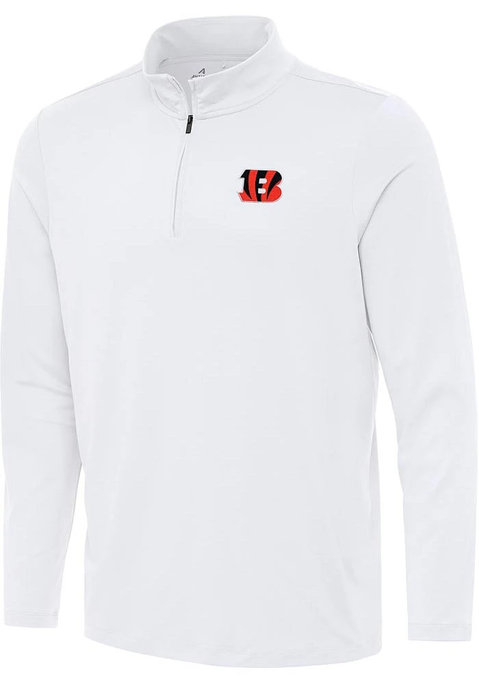 Antigua Cincinnati Bengals Mens Reprocess Recycled Long Sleeve Qtr Zip Pullover