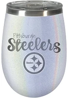 Pittsburgh Steelers 10oz Opal Script Logo Stainless Steel Stemless - White