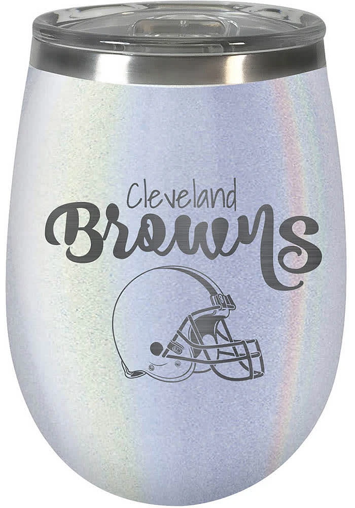 Cleveland Browns 10oz Opal Script Logo Stainless Steel Stemless - White
