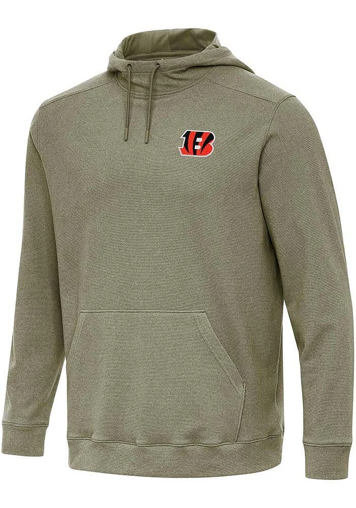 Antigua Cincinnati Bengals Mens Olive Cloud Long Sleeve Hoodie