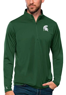 Antigua Michigan State Spartans Mens Tribute Long Sleeve Qtr Zip Pullover