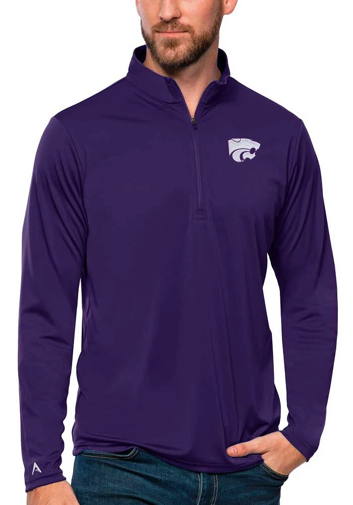Antigua K-State Wildcats Mens Tribute Long Sleeve Qtr Zip Pullover