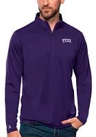Antigua TCU Horned Frogs Mens Purple Tribute Long Sleeve Qtr Zip Pullover
