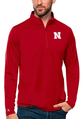 Mens Nebraska Cornhuskers Antigua Tribute Qtr Zip Pullover
