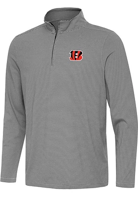 Antigua Cincinnati Bengals Mens Twine Long Sleeve Qtr Zip Pullover