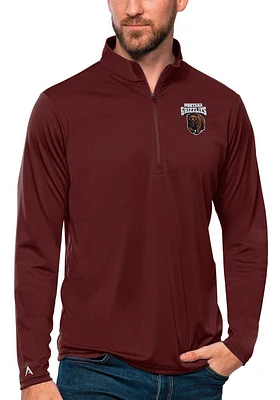 Antigua Montana Grizzlies Mens Maroon Tribute Long Sleeve Qtr Zip Pullover
