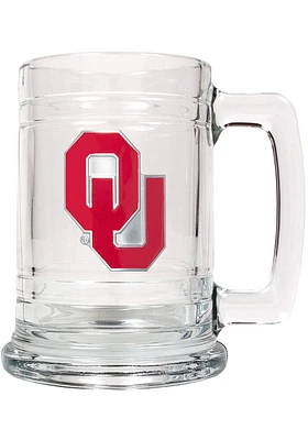 Oklahoma Sooners 15oz Glass Logo Stein - Red