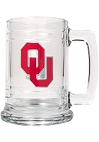 Oklahoma Sooners 15oz Glass Logo Stein - Red