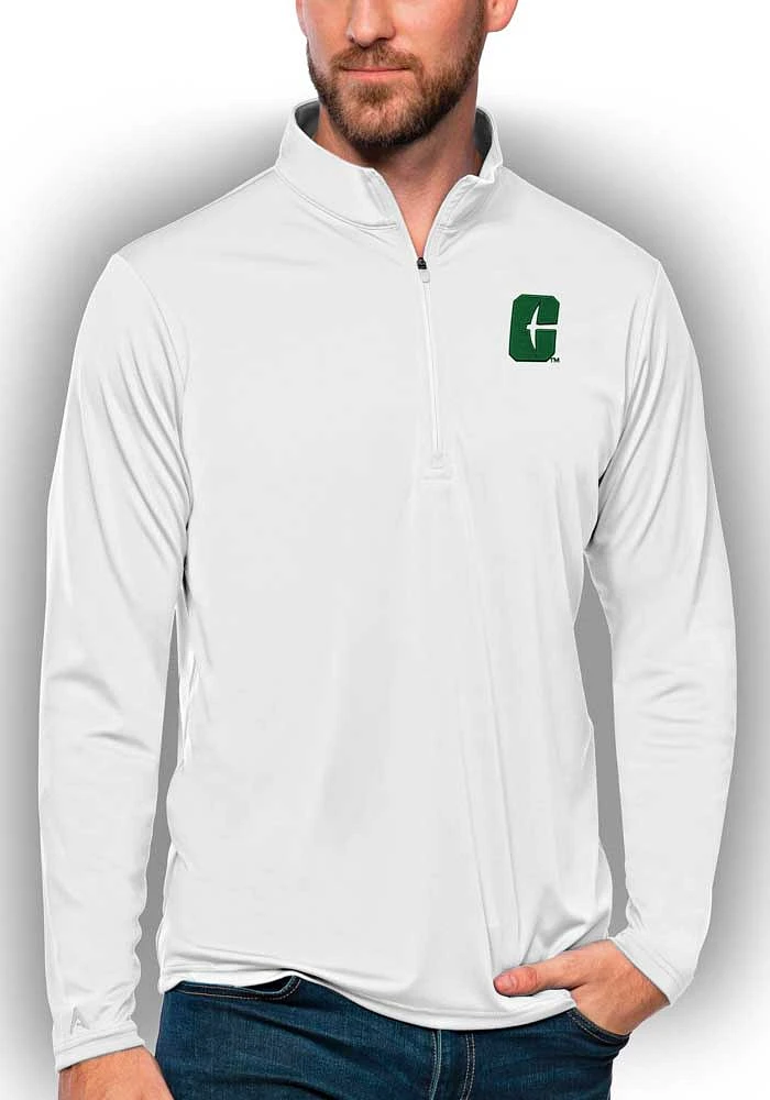 Antigua UNCC 49ers Mens Tribute Long Sleeve Qtr Zip Pullover