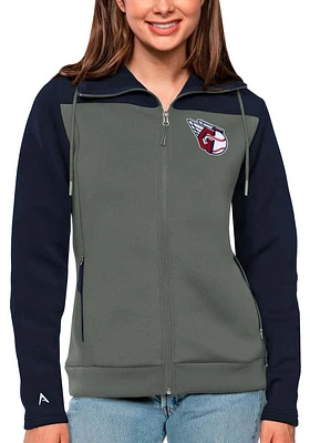 Antigua Cleveland Guardians Womens Navy Blue Protect Medium Weight Jacket