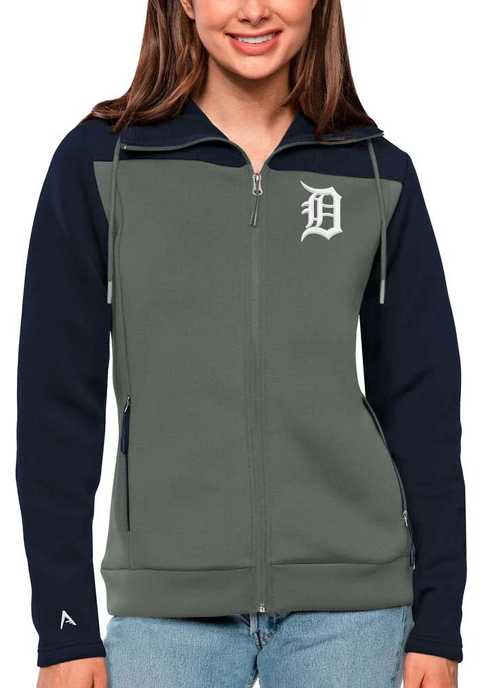 Antigua Detroit Tigers Womens Navy Blue Protect Medium Weight Jacket