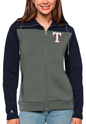 Antigua Texas Rangers Womens Navy Blue Protect Medium Weight Jacket