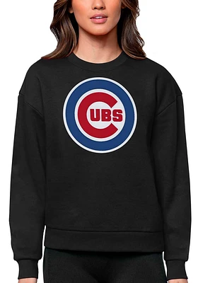 Antigua Chicago Cubs Womens Full Front Victory Crew Sweatshirt
