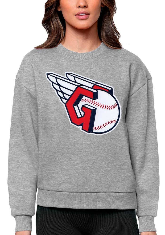 Antigua Cleveland Guardians Womens Full Front Victory Crew Sweatshirt