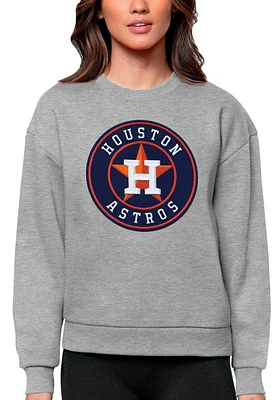 Antigua Houston Astros Womens Full Front Victory Crew Sweatshirt