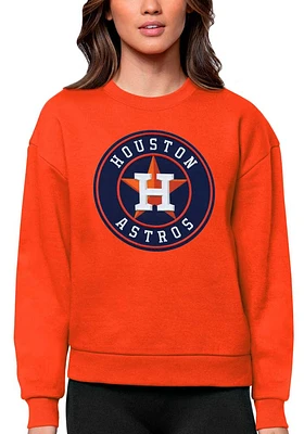Antigua Houston Astros Womens Full Front Victory Crew Sweatshirt