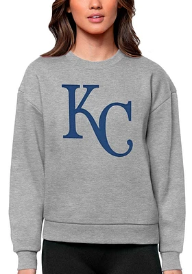 Antigua Kansas City Royals Womens Full Front Victory Crew Sweatshirt