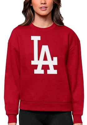 Antigua Los Angeles Dodgers Womens Full Front Victory Crew Sweatshirt