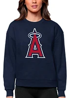 Antigua Los Angeles Angels Womens Navy Blue Full Front Victory Crew Sweatshirt
