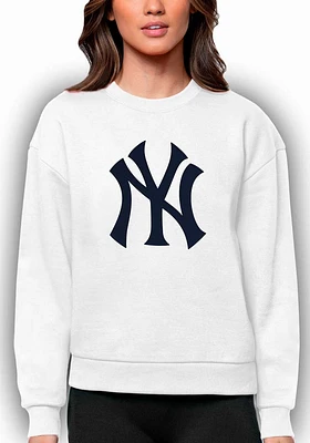 Antigua New York Yankees Womens Full Front Victory Crew Sweatshirt