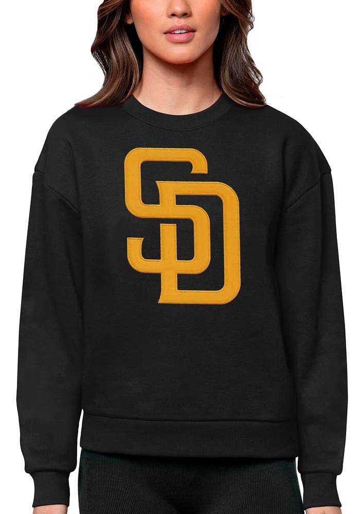 Antigua San Diego Padres Womens Full Front Victory Crew Sweatshirt