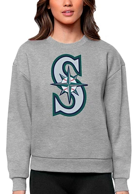 Antigua Seattle Mariners Womens Full Front Victory Crew Sweatshirt