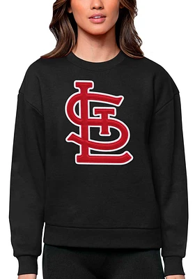 Antigua St Louis Cardinals Womens Full Front Victory Crew Sweatshirt