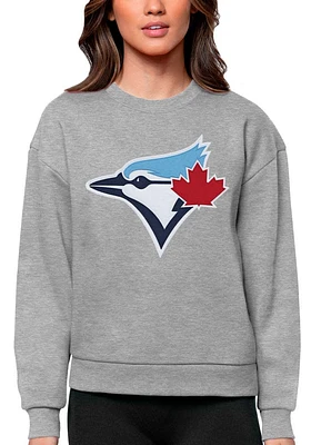 Antigua Toronto Blue Jays Womens Full Front Victory Crew Sweatshirt