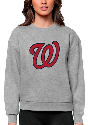 Antigua Washington Nationals Womens Full Front Victory Crew Sweatshirt